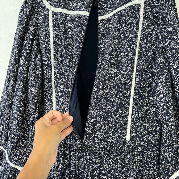 Anthropologie Meadows Amaryllis Floral cottagecore prairie lined dress size 12 - Picture 10 of 11